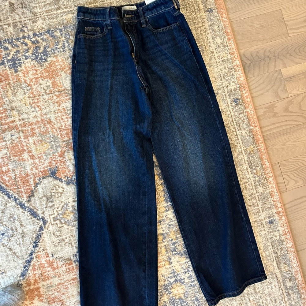 Dark wash relaxed wide leg jeans - brand new